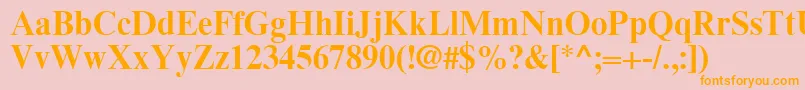 TimesEighteenLtBold Font – Orange Fonts on Pink Background