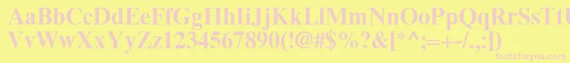 TimesEighteenLtBold Font – Pink Fonts on Yellow Background