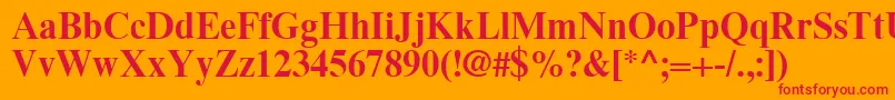 フォントTimesEighteenLtBold – オレンジの背景に赤い文字