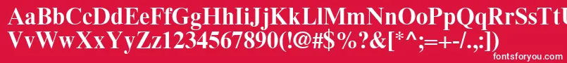 フォントTimesEighteenLtBold – 赤い背景に白い文字