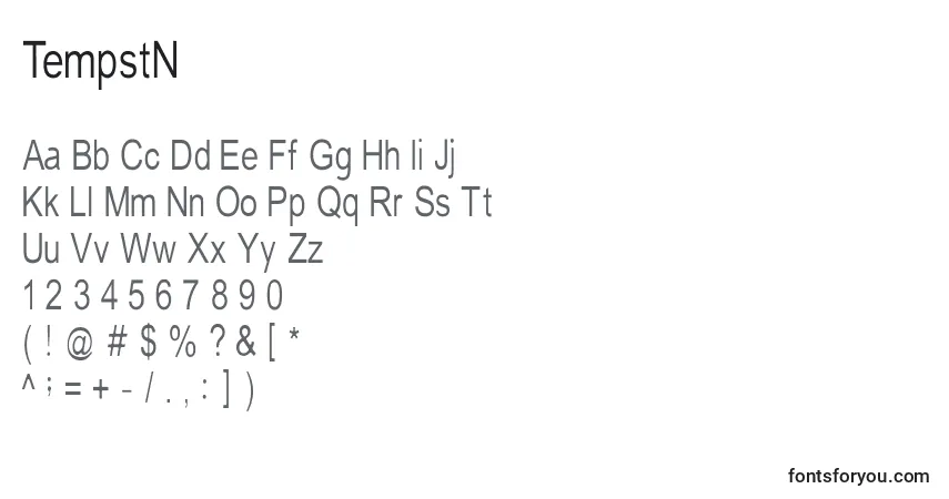 Fuente TempstN - alfabeto, números, caracteres especiales