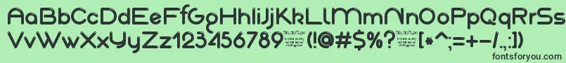 Шрифт AkajuDemo – чёрные шрифты на зелёном фоне