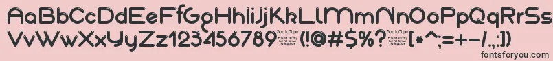 AkajuDemo-Schriftart – Schwarze Schriften auf rosa Hintergrund