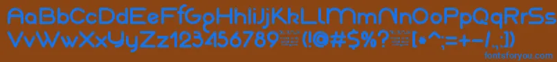 AkajuDemo Font – Blue Fonts on Brown Background