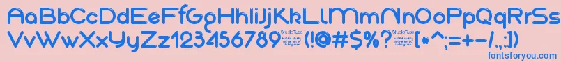 AkajuDemo Font – Blue Fonts on Pink Background