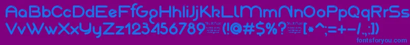 Шрифт AkajuDemo – синие шрифты на фиолетовом фоне