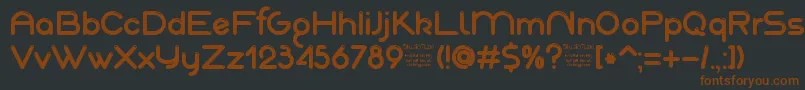 AkajuDemo-fontti – ruskeat fontit mustalla taustalla