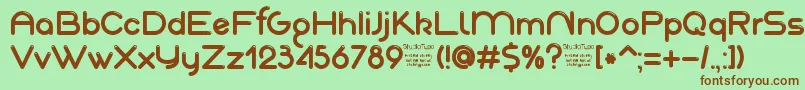 Шрифт AkajuDemo – коричневые шрифты на зелёном фоне
