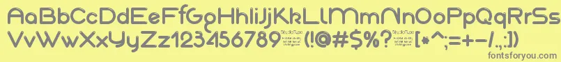 AkajuDemo Font – Gray Fonts on Yellow Background