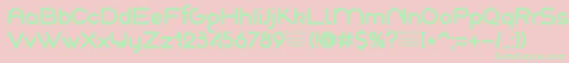AkajuDemo-fontti – vihreät fontit vaaleanpunaisella taustalla