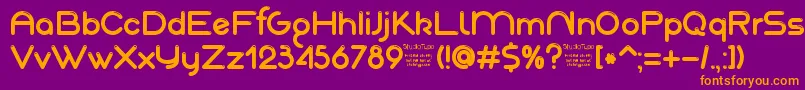 Шрифт AkajuDemo – оранжевые шрифты на фиолетовом фоне