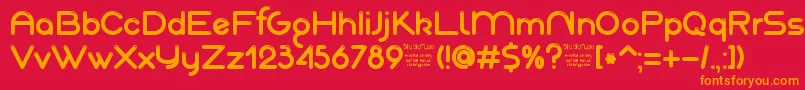 Шрифт AkajuDemo – оранжевые шрифты на красном фоне