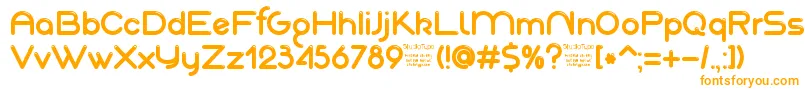 AkajuDemo-Schriftart – Orangefarbene Schriften auf weißem Hintergrund
