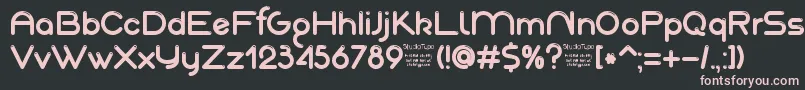 Шрифт AkajuDemo – розовые шрифты на чёрном фоне