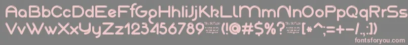 AkajuDemo-fontti – vaaleanpunaiset fontit harmaalla taustalla