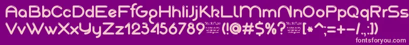 AkajuDemo-fontti – vaaleanpunaiset fontit violetilla taustalla