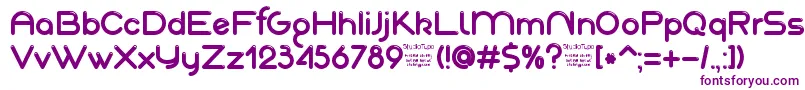 AkajuDemo-fontti – violetit fontit valkoisella taustalla