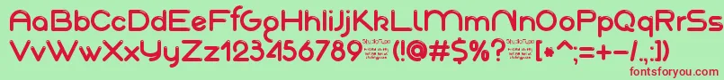 AkajuDemo Font – Red Fonts on Green Background