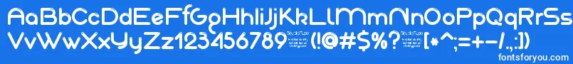 AkajuDemo-fontti – valkoiset fontit sinisellä taustalla