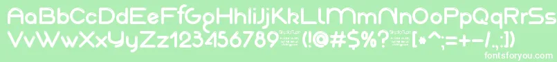 AkajuDemo-fontti – valkoiset fontit vihreällä taustalla