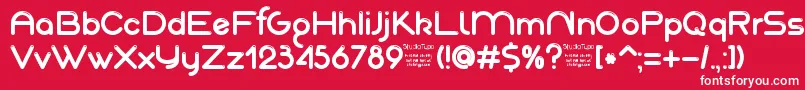 AkajuDemo-fontti – valkoiset fontit punaisella taustalla