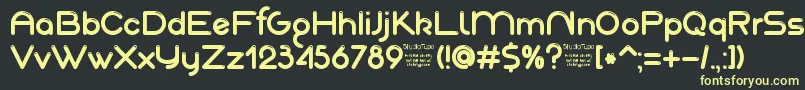 AkajuDemo Font – Yellow Fonts on Black Background