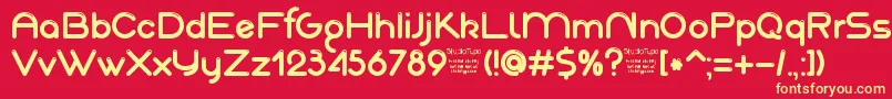 AkajuDemo Font – Yellow Fonts on Red Background