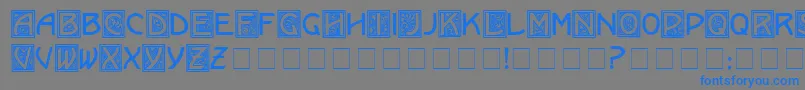 フォントKramerMedium – 灰色の背景に青い文字