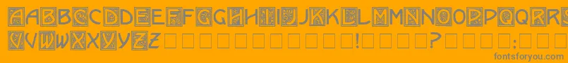KramerMedium-Schriftart – Graue Schriften auf orangefarbenem Hintergrund