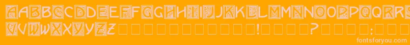 Czcionka KramerMedium – różowe czcionki na pomarańczowym tle
