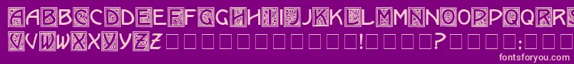 KramerMedium-fontti – vaaleanpunaiset fontit violetilla taustalla