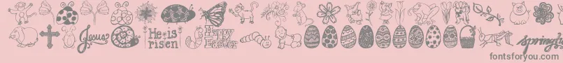 フォントJanda Spring Doodles – ピンクの背景に灰色の文字