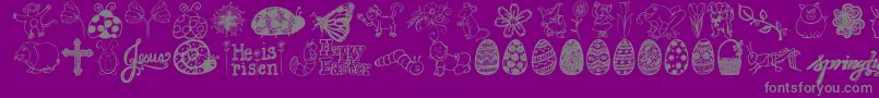 Janda Spring Doodles-Schriftart – Graue Schriften auf violettem Hintergrund