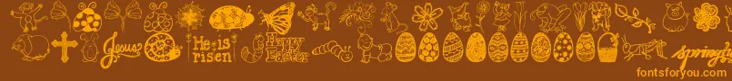 Janda Spring Doodles Font – Orange Fonts on Brown Background