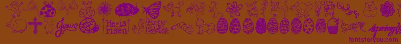 Janda Spring Doodles Font – Purple Fonts on Brown Background