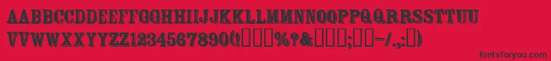 Fonte FtRosecubeNormal – fontes pretas em um fundo vermelho