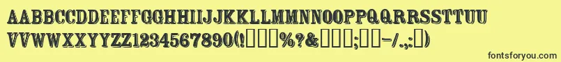 FtRosecubeNormal Font – Black Fonts on Yellow Background