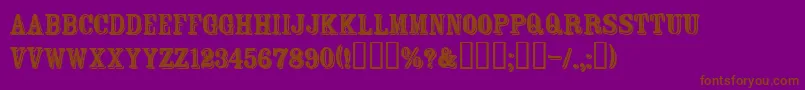 FtRosecubeNormal-Schriftart – Braune Schriften auf violettem Hintergrund