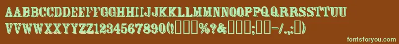 FtRosecubeNormal Font – Green Fonts on Brown Background