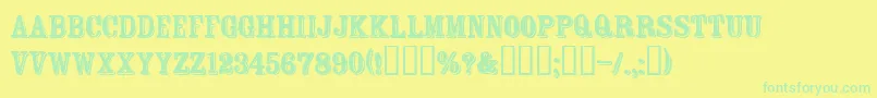 Fonte FtRosecubeNormal – fontes verdes em um fundo amarelo