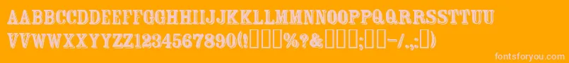 FtRosecubeNormal-Schriftart – Rosa Schriften auf orangefarbenem Hintergrund