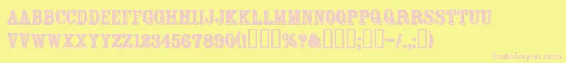 FtRosecubeNormal Font – Pink Fonts on Yellow Background