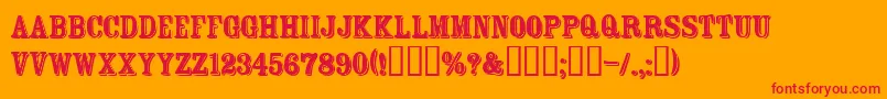 FtRosecubeNormal Font – Red Fonts on Orange Background