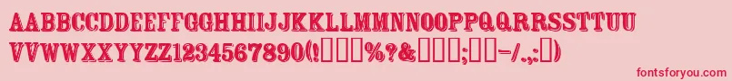 FtRosecubeNormal Font – Red Fonts on Pink Background