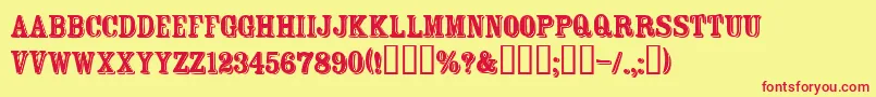 FtRosecubeNormal Font – Red Fonts on Yellow Background