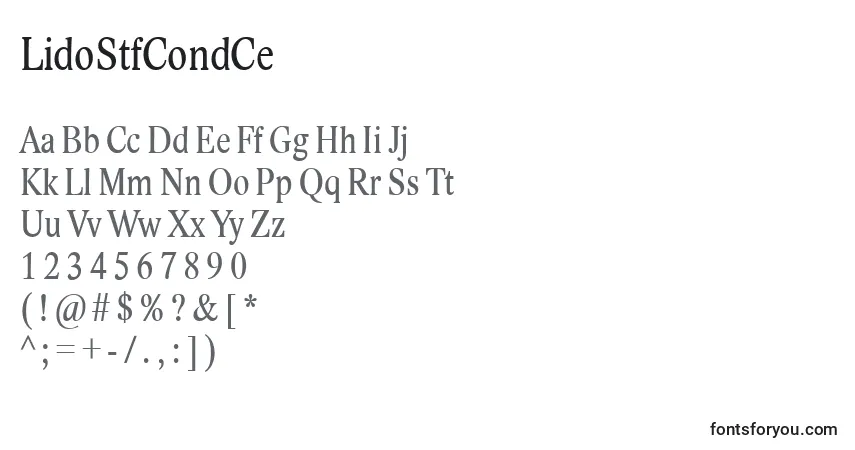 A fonte LidoStfCondCe – alfabeto, números, caracteres especiais