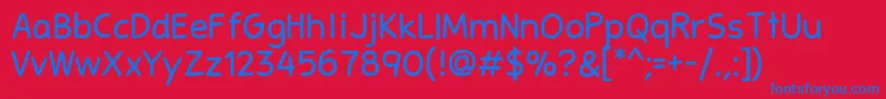 フォントStanberry – 赤い背景に青い文字