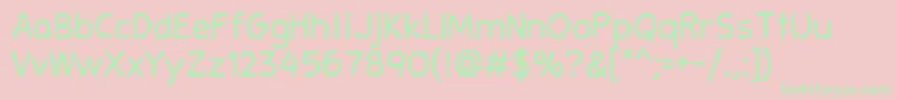 フォントStanberry – ピンクの背景に緑の文字