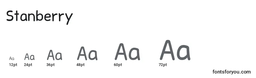 Stanberry Font Sizes