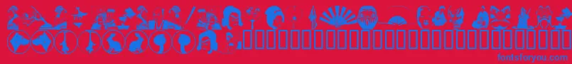 フォントAsianDings – 赤い背景に青い文字